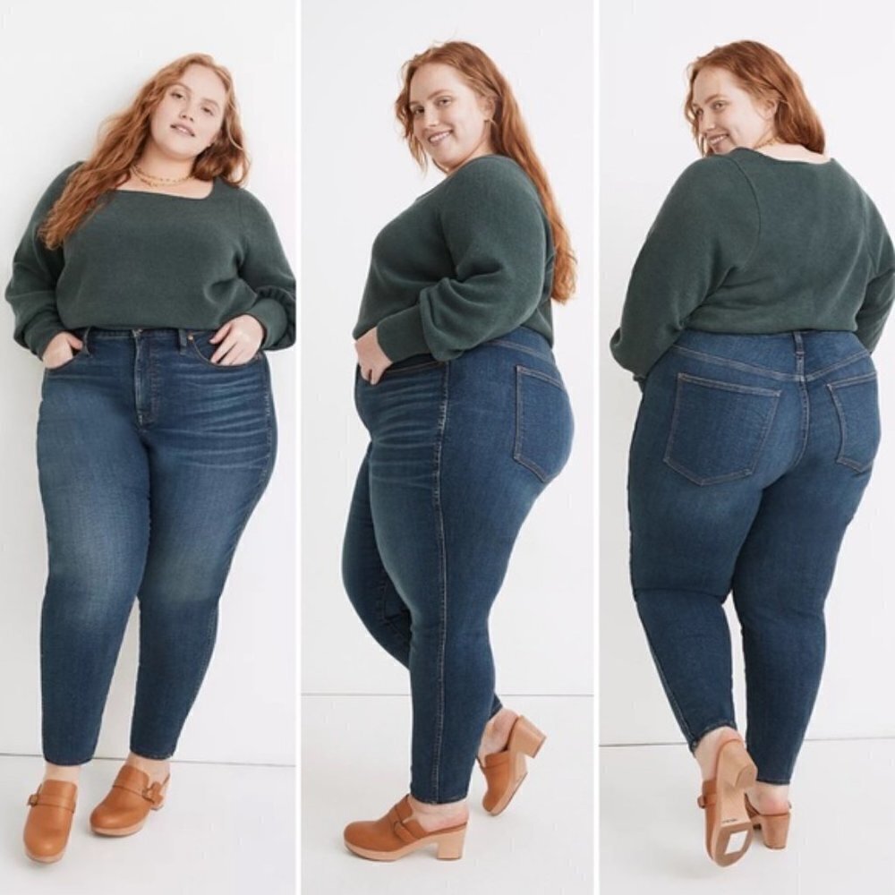 NWT Madewell 9" High-Rise Skinny Jeans in York Wash: Rip and Repair Edition Deni